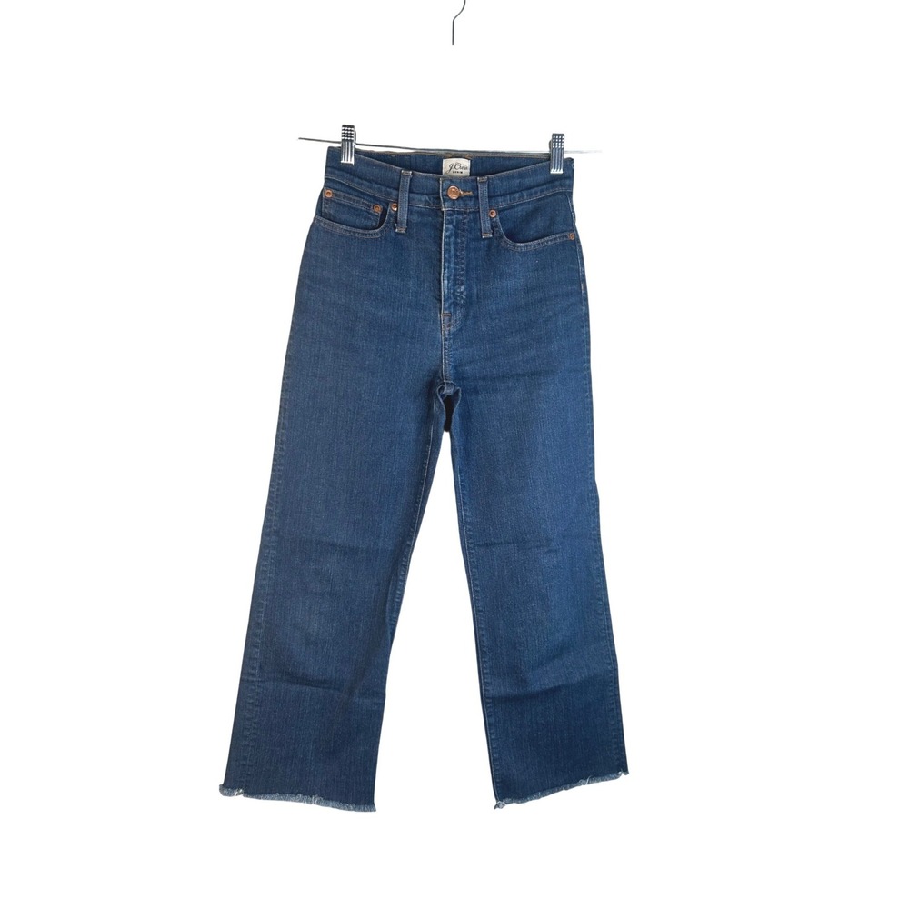 J.Crew Women's Blue Slim Wide Leg Raw Hem Denim Jeans Size 25